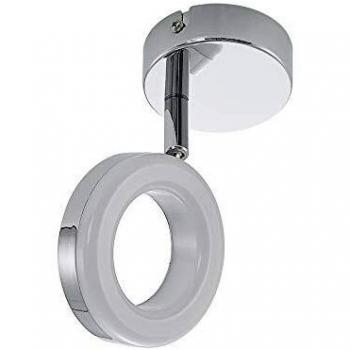 Foco LED Tioklia Cromado de Metal, 1 Luz, Moderno para Sala y Comedor
