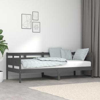 Sofá cama madera maciza de pino gris 80x200 cm