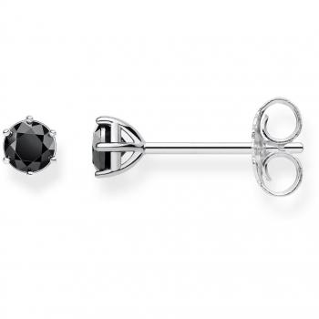Thomas Sabo Sterling Silver Earrings with Black Stone (H1964-051-11)