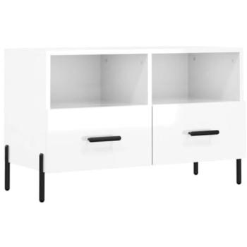 Mueble TV Multimedia Brillante 80 x 36 x 50 cm Madera Contrachapada Blanca