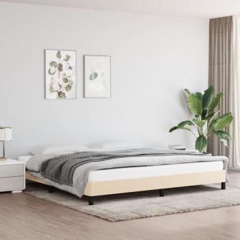 Estructura de cama de tela color crema 200x200 cm vidaXL