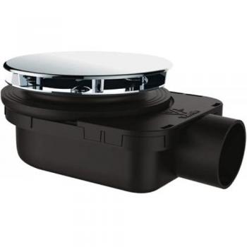 Desagüe de Ducha Smart Ultraplano Ø90mm, Salida Horizontal, Altura 48mm, Tapa de Acero Inoxidable, Para Pegar