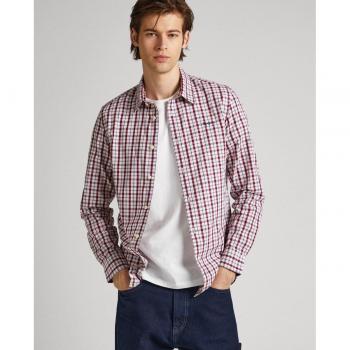 Camisa Pepe Jeans de popelín slim con estampado de cuadros multicolor