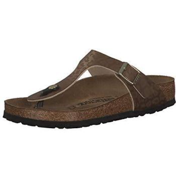 Chanclas Birkenstock Gizeh Mujer en Birko-Flor Leopardo Dorado, Talla 36