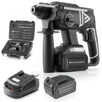 Taladro percutor inalámbrico Stahlwerk ABH-20ST Sin escobillas 20V/4Ah 0-1350 min-1 SDS-plus, incluye batería de 4 Ah y cargador
