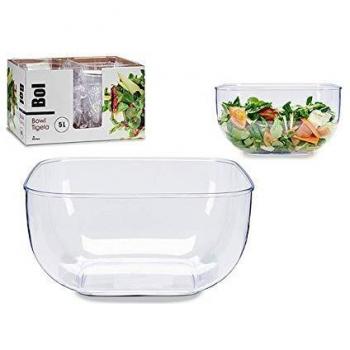 Bol Cuadrado Grande Transparente para Mezclar (25,5 x 12,5 x 25,5 cm)