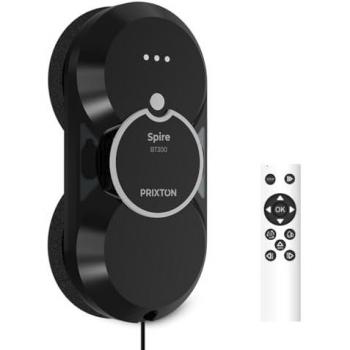 Robot Limpiacristales Prixton BT300 - 2800 Pa - Automático y Manual - Mando a Distancia - Almohadillas de Recambio