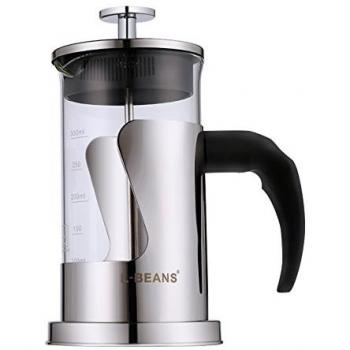 L-BEANS Cafeteras de Émbolo de Acero Inoxidable 3 vasos 12oz, 350ml