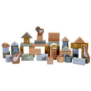 Little Dutch Blue Wooden Building Blocks Set