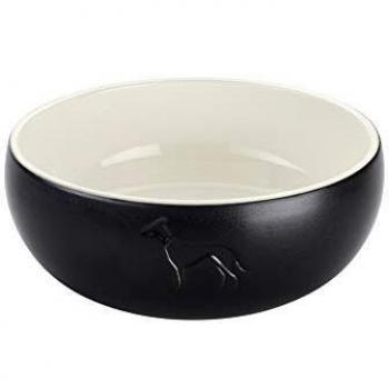 Comedero para Perro Hunter Negro Cerámica Silicona 310 ml Moderno