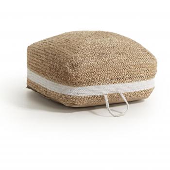 Kavehome Puf Delai, natural y blanco