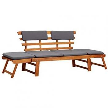 vidaXL 2-in-1 Garden Daybed with Cushion 190 cm Solid Acacia Wood