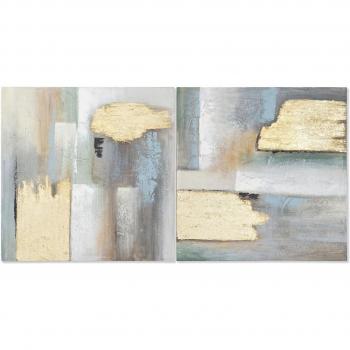 Cuadro Home ESPRIT Abstracto Moderno 80 x 3 x 80 cm (2 Unidades)