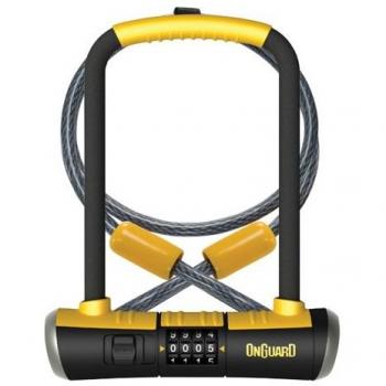ONGUARD On - Guard Candado de grillete, tamaño 115 mm x 230 mm x 13 mm + 120 cm x 10 mm, Color Negro