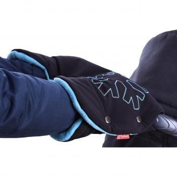 ByBoom - Calentador de manos de softshell térmico activo; funcional manoplas con interior de forro polar, tamaño universal para cochecito, carrito, carrito, remolque, color: negro/fucsia