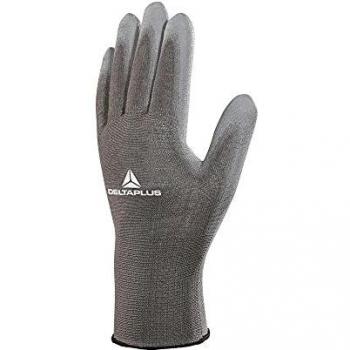Delta plus - Guante punto poliester palma poliuretano gris talla 10
