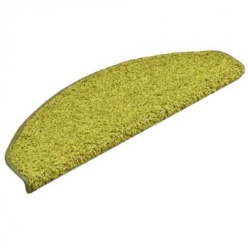Alfombras de peldaños de escalera 15 uds verde 65x21x4 cm antideslizante lavable decorativa protector escalón