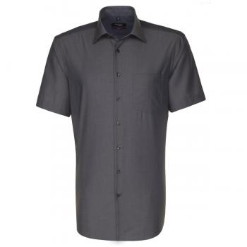 Camisa de Negocios Seidensticker Regular Fit 100% Algodón Gris Corto Kent