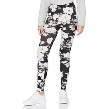 Urban Classics Leggings de Flores Mujer Leggins Negro 4XL, 91% Poliester, 9% elastán,