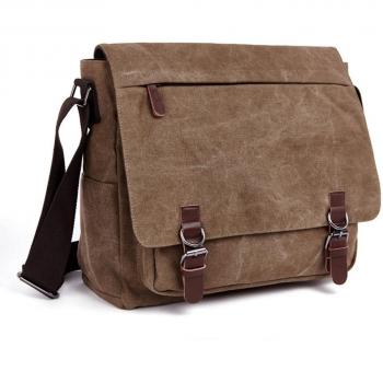 LOSMILE Hombres Lona Bolso de Bandolera La Bolsa de Mensajero Bolsa de Lona Bolsa de Hombro 16 Pulgadas Bolsa de Ordenador.