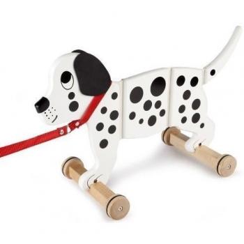 Tidlo Wiggly - Figura de madera con cuerda para tirar, diseño de perro