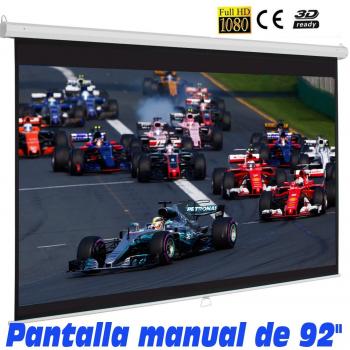 Pantalla de proyeccion manual de 92 16:9 2,02 x 1,14 metros