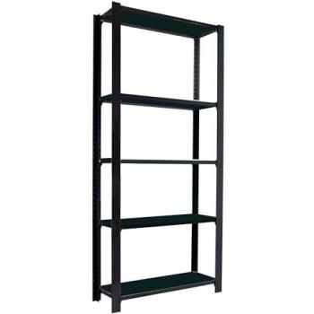 Estantería Simon Rack Librería Oficina, 2100x900x300 mm, 5 Alturas, Estilo Industrial, Metálicas, Antracita - Officlick
