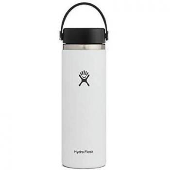 Hydro Flask 20 oz Wide Mouth Insulated Water Bottle with Flex Cap, 591 ml, Stainless Steel