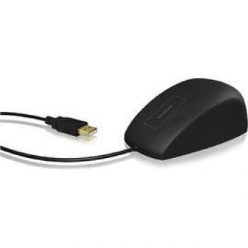 Ratón USB Ambidextro de Silicona Impermeable IP68 con Sensor Táctil - KeySonic KSM-5030M-B Negro