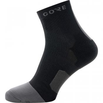 Gore Running Wear GORE Wear, Calcetines medios transpirables, Unisex, GORE R7 Mid Socks, Talla: 41-43, Color Negro/Gris, 100228