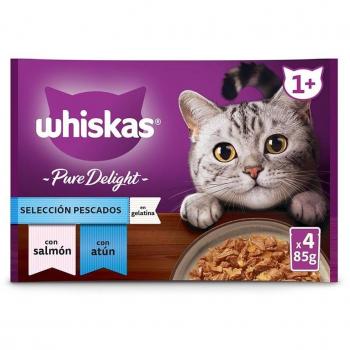 Whiskas Pure Delight Adult Cat Wet Food Fish Selection in Jelly 4x85g Pack