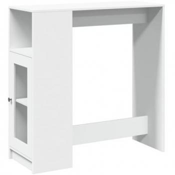Mesa alta con estantes de madera ingeniería 101x40x103,5 cm