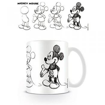 Mickey Mouse Proceso de Sketch Taza de cerámica, Multicolor