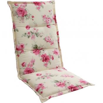 Dehner Almohadilla Rose, aprox. 120 x 50 x 6 cm, algodón/poliéster, beige/rosa