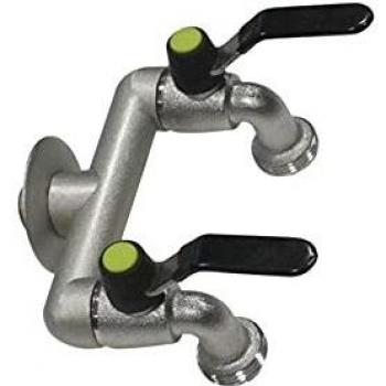 Presa Doble Aquatech 2 Salidas 3/4 (1 Femenino + 1 Masculino) - Grifo Premium Cromo 1/2 - Apertura 1/4 de Vuelta