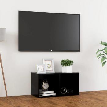 Mueble para TV de madera contrachapada y aglomerado negro, dimensiones 72x35x36,5 cm, ideal para salón y televisor