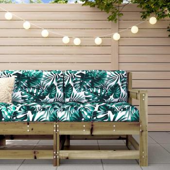 Sillón de jardín con cojines de madera maciza de pino natural, pino blanco y pino gris - Conjunto Terraza Muebles Jardín Exterior Juego de Muebles de jardín Mueble Jardín Exterior Muebles de Salón