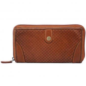STEPPING STRONG STAMP - Cartera de mujer en piel lavada color cuero
