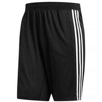 Shorts deportivos adidas para hombre 4KRFT 3-Stripes, Negro/Blanco, XL