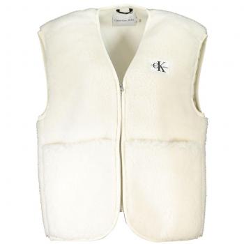 Chic White Sleeveless Vest with Bold Pockets - XS