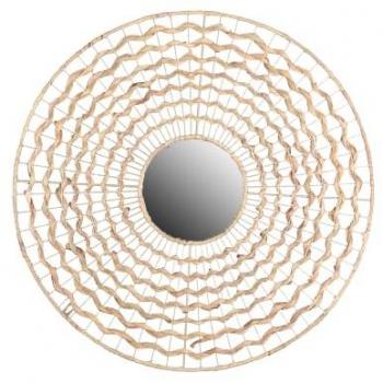 Espejo Decorativo Natural con Cuerda de Metal - 70 cm