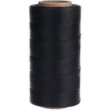 candora 260 m costura hilo encerado 1 mm para tapicería de cincel de punzón Zapatos Equipaje para（Negro）