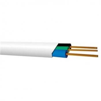 Rollo 50M Manguera Flexible Plana H07V-K 3x1.5mm, Color Blanco