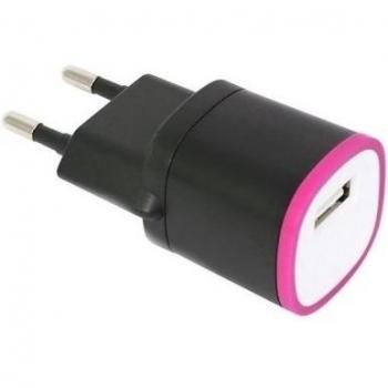 OMEGA CARGADOR PARED USB UNIVERSAL 5V 1,5A ROSA