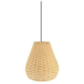 Colgante de Bambú Alente Negro/Natural 1xE27 - Dimensiones 37x37cm