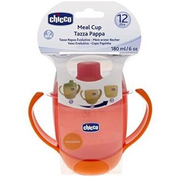 Chicco - Vaso evolutivo extra suave con asa y sistema antigotéo, 180 ml, 12m+, color rojo