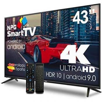 Televisor NPG LED 43 4K UHD HDR Smart TV Android 9.0 + Smart Control QWERTY/Motion