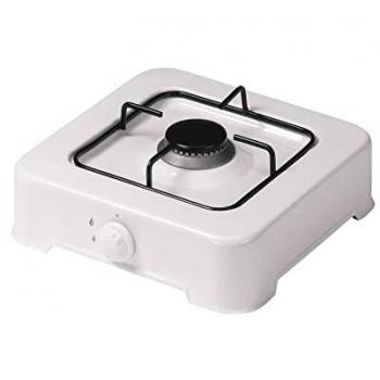 Hornillo Portátil a Gas Solthermic LP100 - Cocina para Camping 1 Fuego Superficie Esmaltada Color Blanco