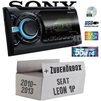 Seat Leon 1P FL 2DIN - Sony WX800UI - 2DIN CD/MP3/USB Autoradio - Einbauset