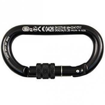 Kong Oval ALU Classic osquetón Aluminio roscado-anodizado Mosquetón, Adultos Unisex, Negro